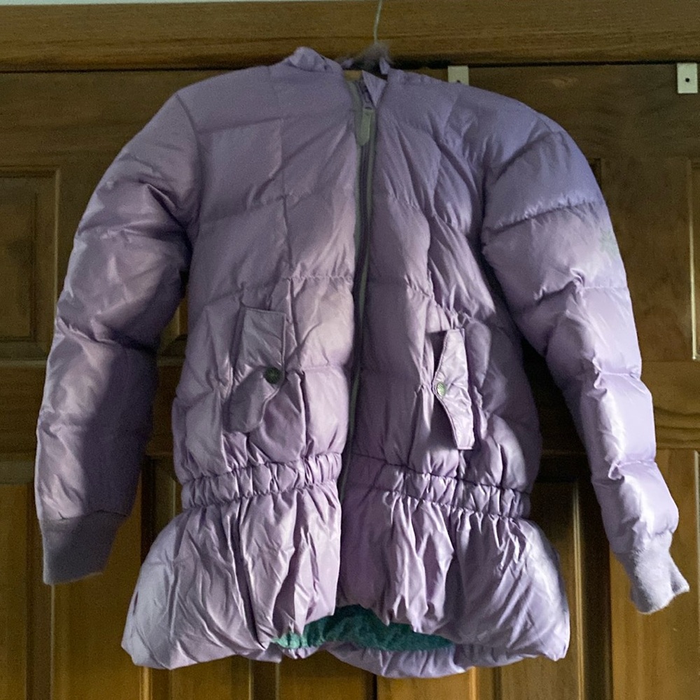 Hanna Andersson Girls 140 Down Hooded Coat/Jacket